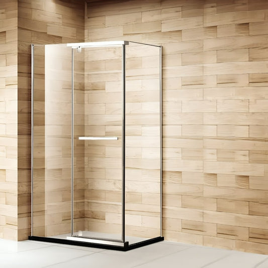 Cancel esquinero de baño Zúrich con puerta pivotante. Vidrio templado de 8 mm, marco de aluminio cromado y panel lateral. Diseño moderno, resistente y fácil de limpiar.
SKU: AZ07F3