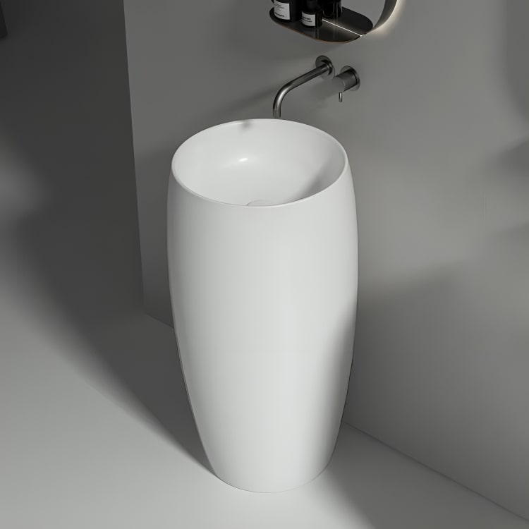 El Lavabo de Pedestal Annecy fusiona lujo y funcionalidad. Cerámica premium con certificaciones internacionales, ideal para grifería de pared.
SKU: WS-057A