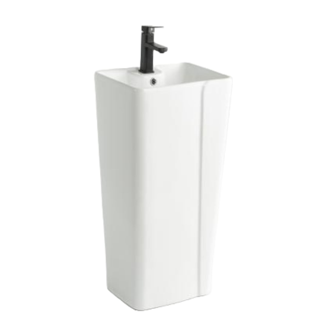 Lavabo de pedestal Lucerne: diseño rectangular con líneas elegantes en cerámica premium. Alta resistencia, cocción a 1980 °C y calidad certificada internacionalmente.
SKU: 207