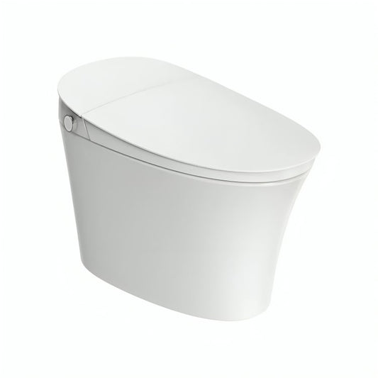 Sanitario inteligente H59-T con control por sensor de pie, app móvil, lavado múltiple, secado caliente, esterilización, desodorización y apertura automática. Tecnología total y confort premium.