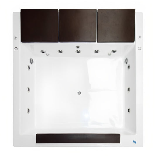 Tina de hidromasaje para 4 personas con cascada gigante, doble motor y 11 jets. Confort y elegancia. ¡Adquiérela en Todo Para tu Baño!