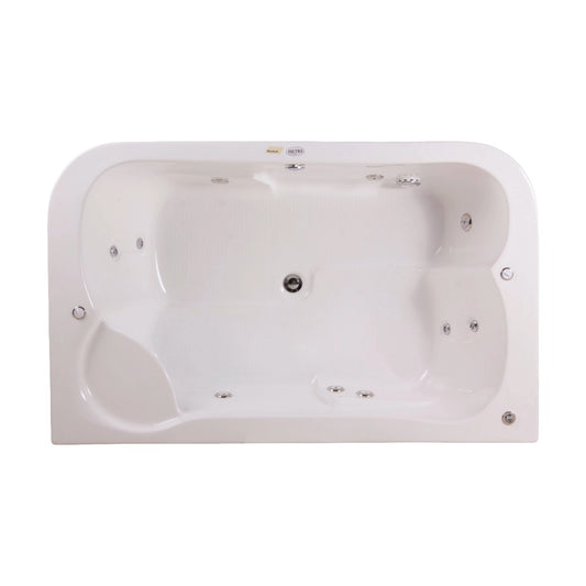 Tina doble empotrada con 10 jets, motor de 1 HP y diseño elegante. Ideal para relajarse en pareja. ¡Cómprala en Todo Para tu Baño!