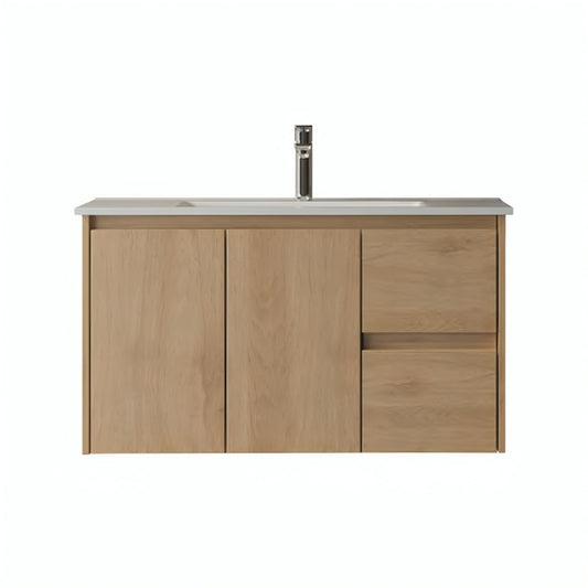 Mueble de baño Millet en madera natural con lavabo cerámico. Dos cajones y dos puertas con cierre suave. Diseño funcional, materiales premium y certificaciones internacionales.
SKU: WS810967-90