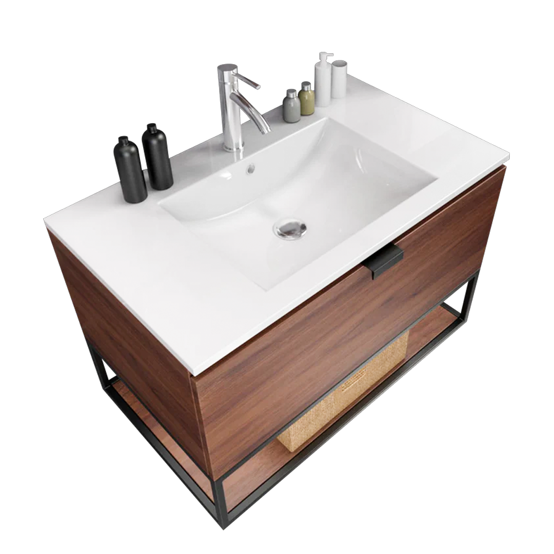 Mueble de baño Klint
Acabado tipo nogal, lavabo de cerámica, cajón con cierre suave y estante de acero inoxidable. Elegancia y funcionalidad para baños modernos.
AC815233-60