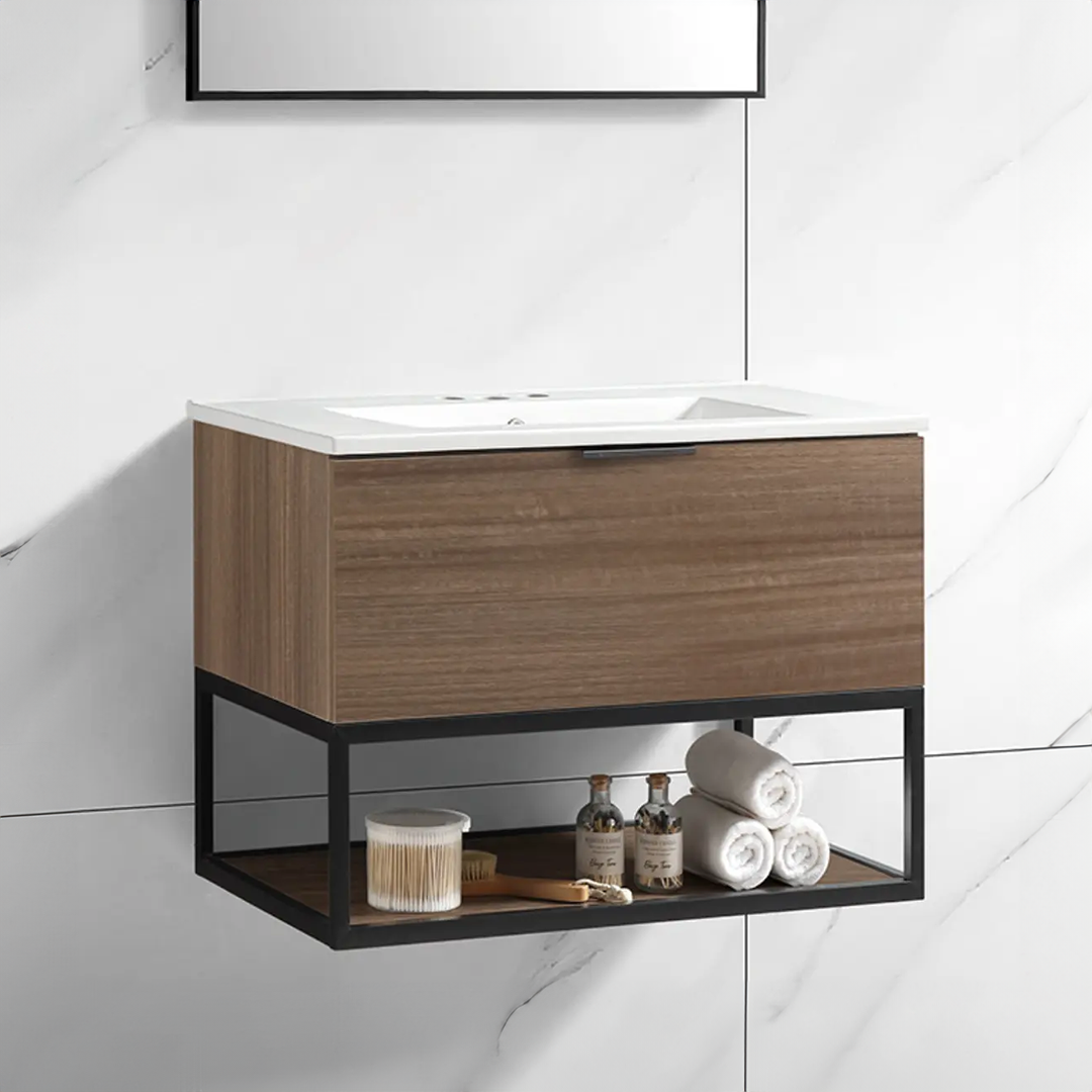 Mueble de baño Klint
Acabado tipo nogal, lavabo de cerámica, cajón con cierre suave y estante de acero inoxidable. Elegancia y funcionalidad para baños modernos.
AC815233-60