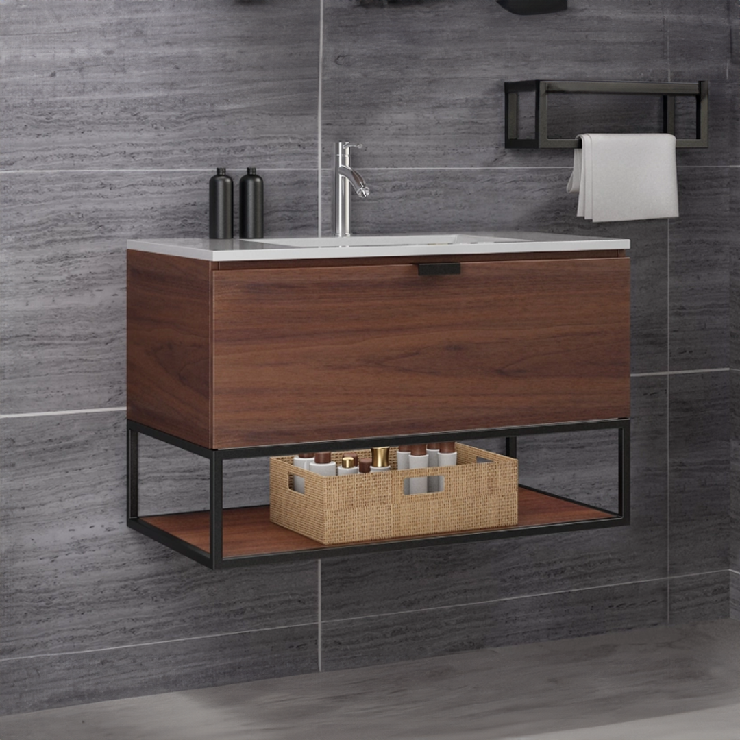 Mueble de baño Klint
Acabado tipo nogal, lavabo de cerámica, cajón con cierre suave y estante de acero inoxidable. Elegancia y funcionalidad para baños modernos.
AC815233-60