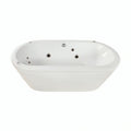 Bañera freestanding con hidromasaje para espacios pequeños. Diseño ovalado, jets terapéuticos, faldón perimetral. ¡Elige tu color ideal y relájate!