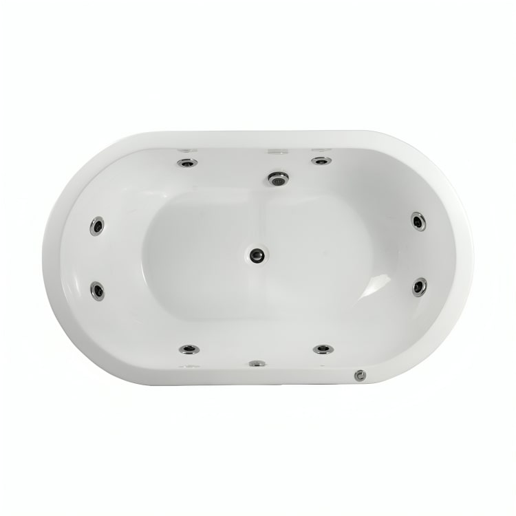 Bañera freestanding doble F-014 con sistema de hidromasaje 2.5HP + opciones cromoterapia/blower. ¡Vive momentos únicos en pareja! Cotiza hoy.