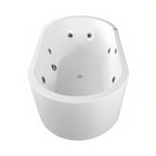 Bañera freestanding doble F-014 con sistema de hidromasaje 2.5HP + opciones cromoterapia/blower. ¡Vive momentos únicos en pareja! Cotiza hoy.