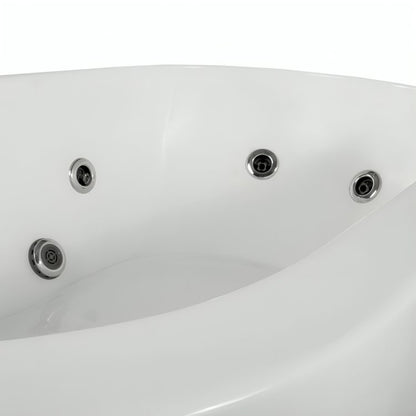 Bañera freestanding doble F-014 con sistema de hidromasaje 2.5HP + opciones cromoterapia/blower. ¡Vive momentos únicos en pareja! Cotiza hoy.