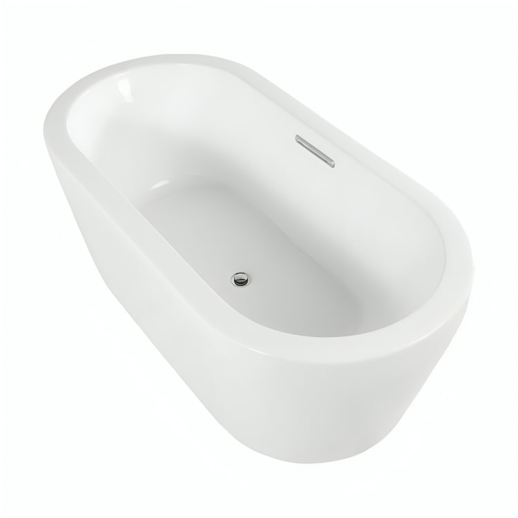 Bañera individual freestanding sin hidromasaje. Diseño minimalista con faldón perimetral. Disponible en Todo Para tu Baño. Solicita instalación. 