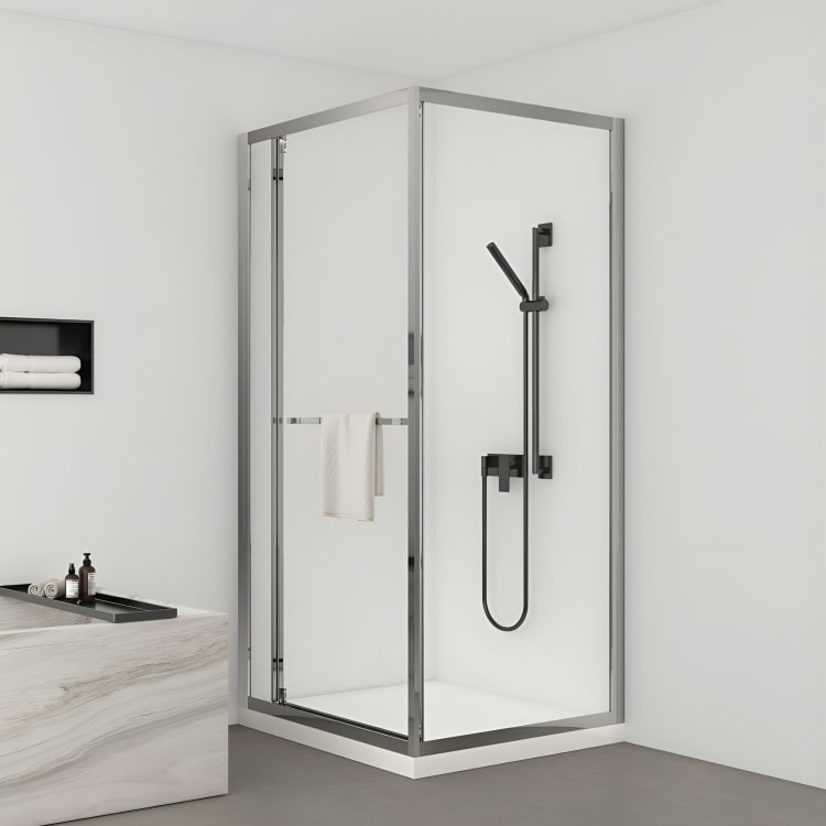 Cancel esquinero de ducha Madrid con puerta abatible. Vidrio templado de 8 mm, herrajes silenciosos y acabados premium. Diseño cuadrado y funcional.

SKU: BP60L3