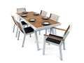 Comedor para exterior York para 6 - Blanco y Negro