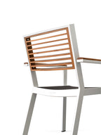 Comedor para exterior York para 6 - Blanco y Negro