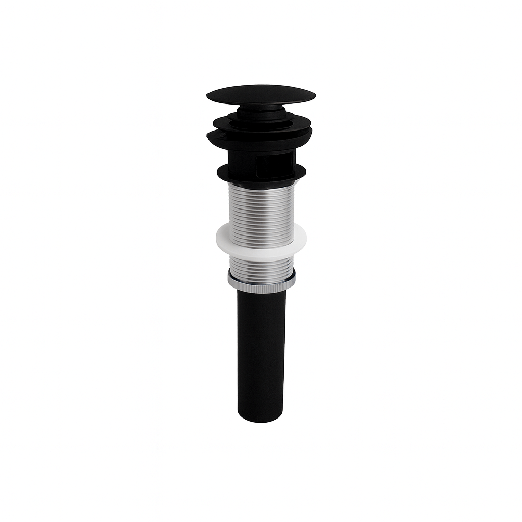 Contra botón push para labavo de baño TB96  de latón en negro mate con o sin rebosadera. Fácil de instalar, elegante y duradera. Compra ahora en Todo Para Tu Baño.