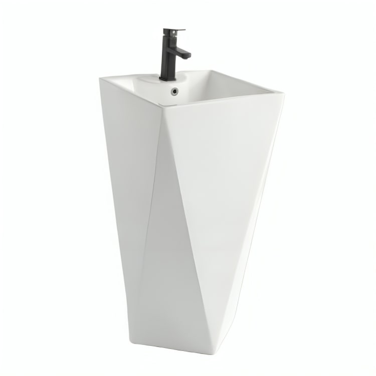 Lavabo de pedestal Bracciano: diseño geométrico vanguardista en cerámica de alta resistencia. Cocción a 1980 °C, fácil mantenimiento y calidad certificada.

SKU: 209