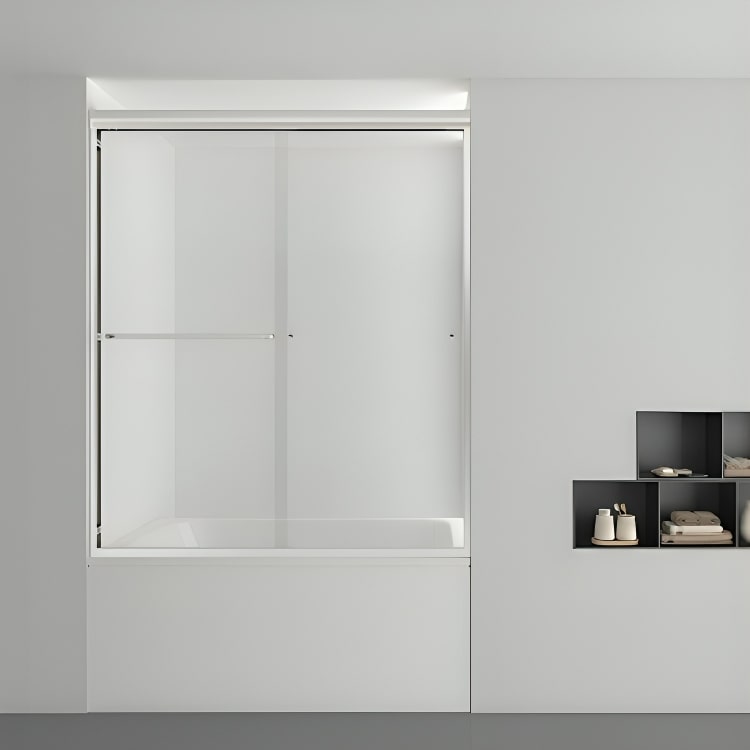 Puerta de tina corrediza Viena con vidrio templado de 8 mm y sistema de rodillos silenciosos. Disponible en acabados cromo y negro mate.

SKU: BP0322P2