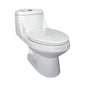 Sanitario One Piece Alexandra con doble descarga a gravedad. Disponible en blanco, negro y marfil. Diseño imponente, eficiente y elegante para baños modernos.