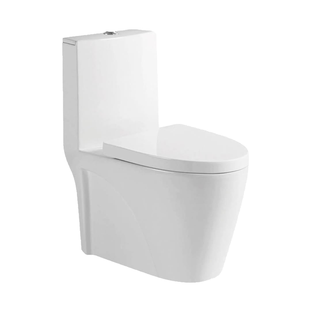 Sanitario Cristina One-Piece Blanco: Diseño moderno con trampa oculta, sistema de descarga dual de alta eficiencia y asiento de cierre lento. Calidad premium para tu baño. ¡Compra en Todo Para Tu Baño!