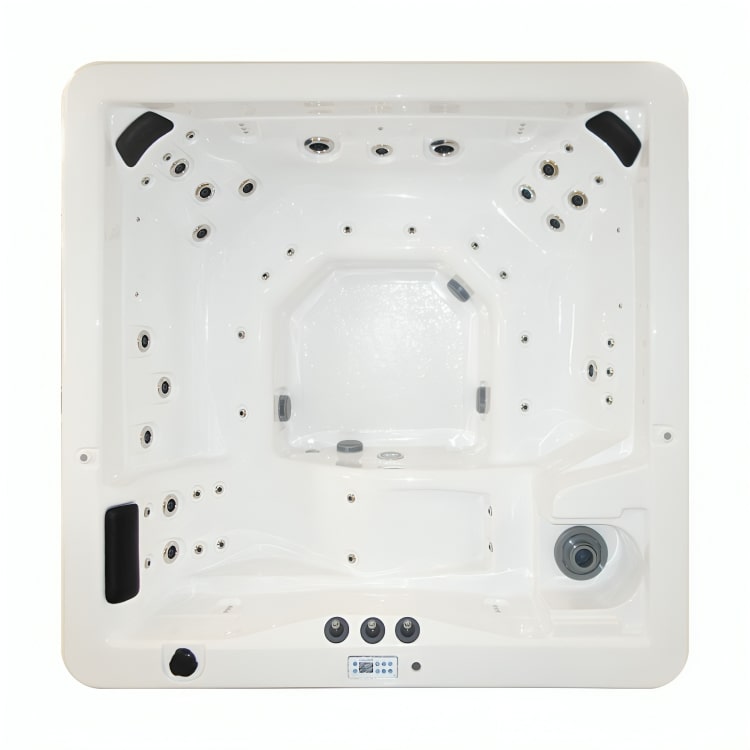 Spa Jumbo de gran formato con triple motor, 45 jets, fuentes, cromoterapia y sistema LED. Máximo lujo y confort. ¡Cómpralo en Todo Para tu Baño!