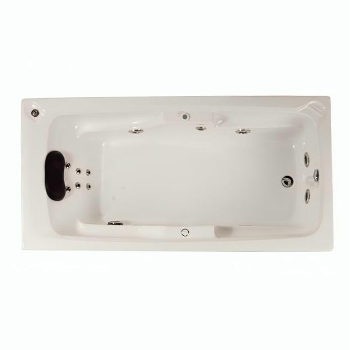 Tina individual con 12 jets, diseño ergonómico y motor silencioso. Ideal para personas de 1.80 m. ¡Adquiérela en Todo Para tu Baño!