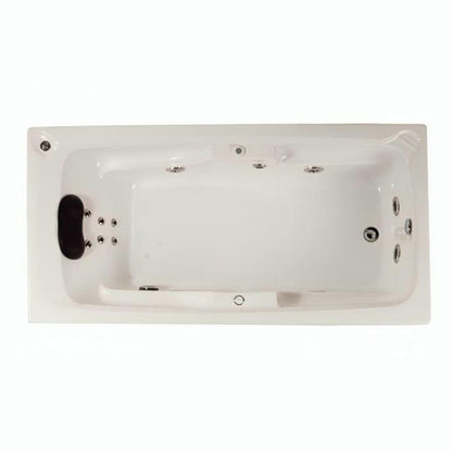 Tina individual con 12 jets, diseño ergonómico y motor silencioso. Ideal para personas de 1.80 m. ¡Adquiérela en Todo Para tu Baño!