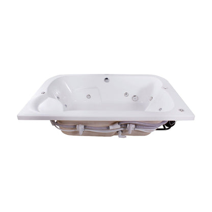 Tina doble empotrada con 10 jets, motor de 1 HP y diseño elegante. Ideal para relajarse en pareja. ¡Cómprala en Todo Para tu Baño!