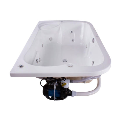 Tina doble empotrada con 10 jets, motor de 1 HP y diseño elegante. Ideal para relajarse en pareja. ¡Cómprala en Todo Para tu Baño!