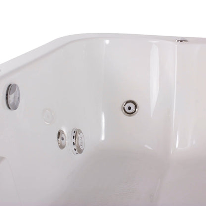 Tina doble empotrada con 10 jets, motor de 1 HP y diseño elegante. Ideal para relajarse en pareja. ¡Cómprala en Todo Para tu Baño!