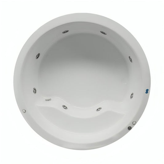 Tina empotrada doble redonda con 8 jets y motor de 2.5 HP. Disponible en 14 colores y lista para instalar. ¡Adquiérela en Todo Para tu Baño!