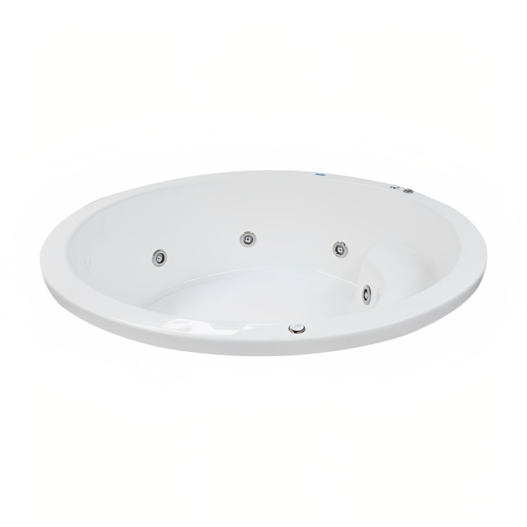 Tina empotrada doble redonda con 8 jets y motor de 2.5 HP. Disponible en 14 colores y lista para instalar. ¡Adquiérela en Todo Para tu Baño!