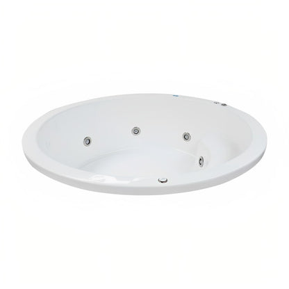 Tina empotrada doble redonda con 8 jets y motor de 2.5 HP. Disponible en 14 colores y lista para instalar. ¡Adquiérela en Todo Para tu Baño!