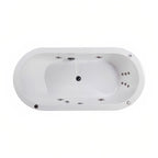 Bañera freestanding con hidromasaje para espacios pequeños. Diseño ovalado, jets terapéuticos, faldón perimetral. ¡Elige tu color ideal y relájate!
