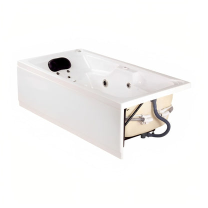 Tina individual con 12 jets, diseño ergonómico y motor silencioso. Ideal para personas de 1.80 m. ¡Adquiérela en Todo Para tu Baño!