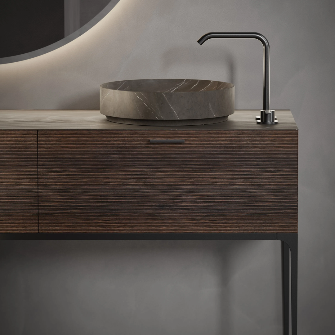 Mueble de baño Industrial

Diseño en color nogal, lavabo negro mate y materiales premium certificados. Sofisticación y funcionalidad para baños modernos.

KL810883-120