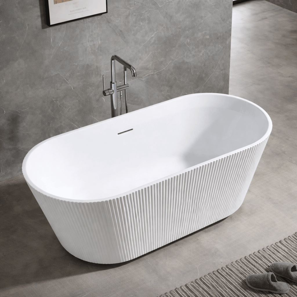 Bañera freestanding Corsica Q186 blanca para baño moderno